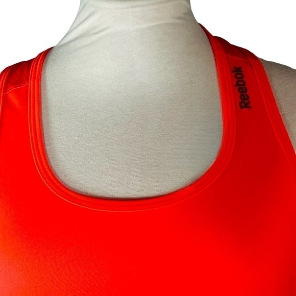 REEBOK racerback tank neon orange mesh insert on back branded size S - Picture 2 of 11